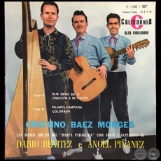 CRISTINO BÁEZ MONGES - LAS MANOS BRUJAS DEL ARPA PARAGUAYA CON VOCES Y GUITARRAS  DARÍO BENÍTEZ y ÁNGEL PIÑANEZ